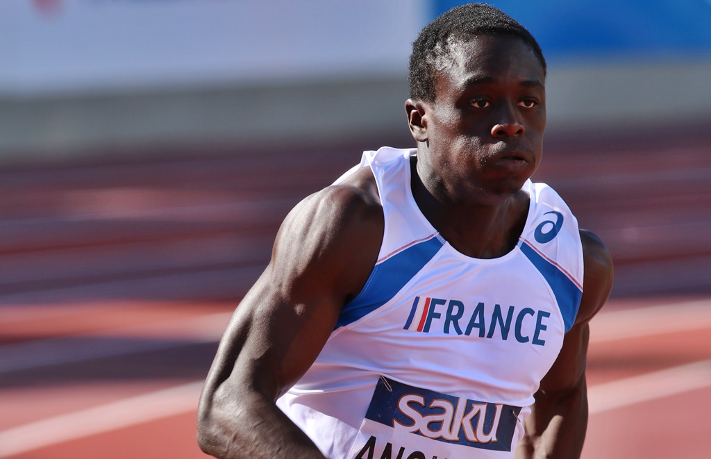 Juste après sa qualif. sur 200 m, Guy Elphège Anouman remporte le bronze sur 100 mètres